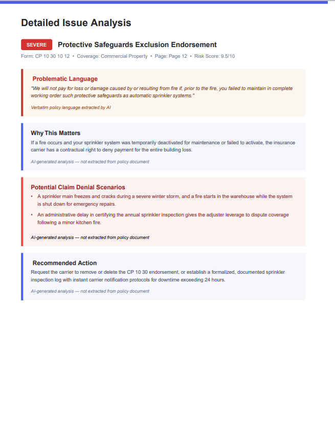 Form Analyzer detailed issue analysis preview